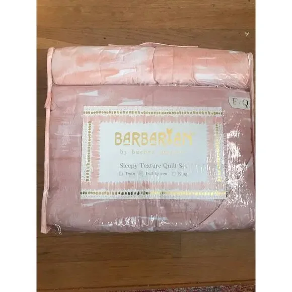 Melange Home 3 Piece Set Full/Queen Quilt PINK Sleepy Texture - Picture 6 of 6